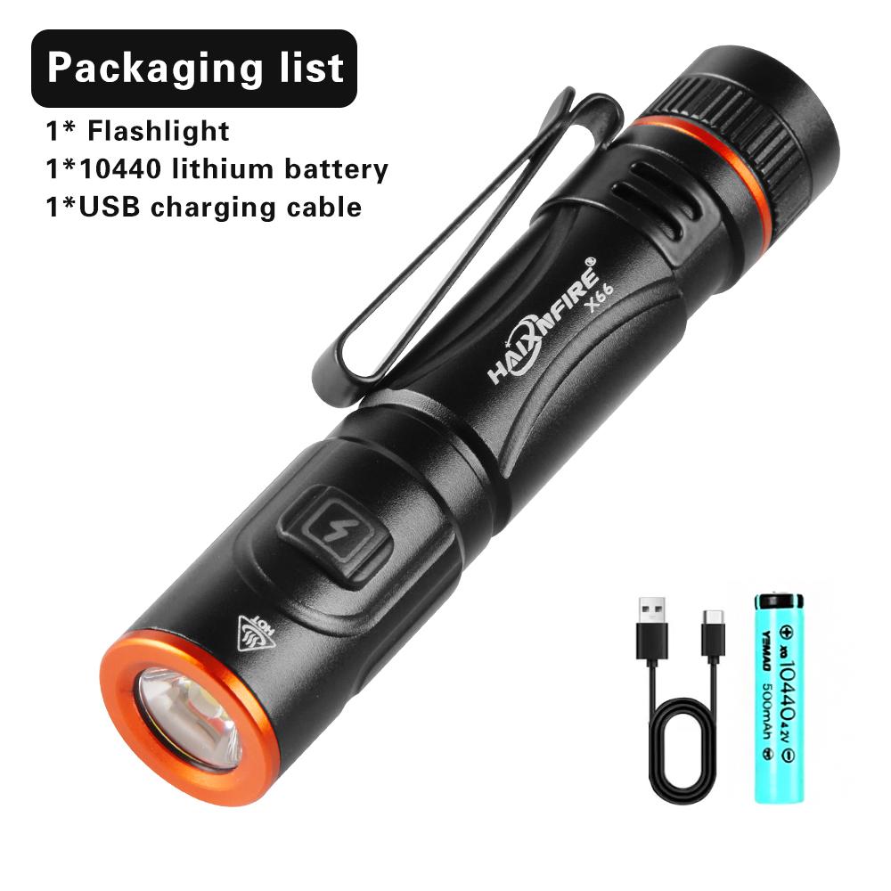 HaixnFire X66 LED Pen Flashlights, Lightweight, Mini, Waterproof Pocket Flashlight with Clip, Small Flashlights for Inspection, Work, Emergency