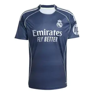 Navy Color RMA ss2526 Away Soccer Tee, Short Sleeve & Breathable RMA Away Edition Soccer Shirt