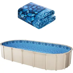 VEVOR Pool Liner, 33ft Round Pool Liner, Uinbead Style, Durable Vinyl Pool Liner, Standard Gauge, 52in Wall Height, Pool Liner Replacement for Steel Sided Above-Ground Swimming PoolsVEVOR Super Brand Day