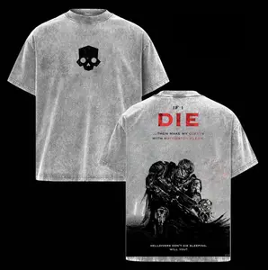 Helldivers 2 Unisex Cotton T-Shirt – Washed Streetwear with The Taste of Freedom Design, Unisex Streetwear Tee for Gamers