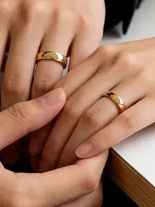 Minimalist Couple Ring, Elegant Wedding Band for Daily Wear, All Seasons Alloy Chain Material, Perfect for Couples