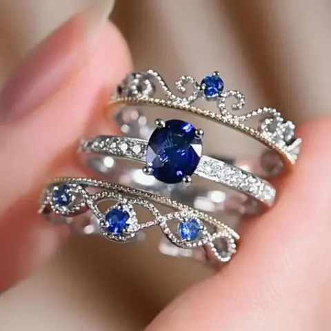 Elegant Rhinestone Decor Wedding Promise Rings for Women (3pcs/set), Fashion Engagement Rings for Party, Daily Decor, Beautiful Rings, Trendy All-match & Exquisite Jewellery As Birthday Gift, Statement Rings