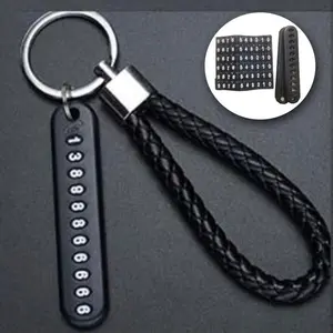 Anti-lost Phone Number Plate stainless steel keychain car sticker motorcycle accessories holder Keychain Lanyard