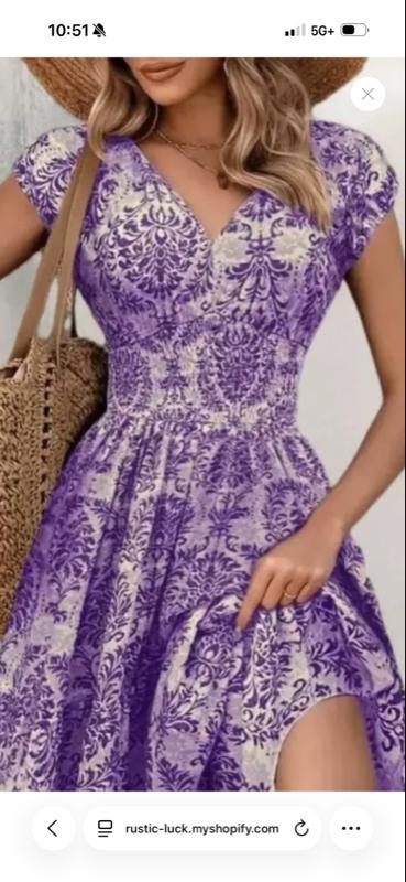 Printed Cap Sleeve Maxi Dress