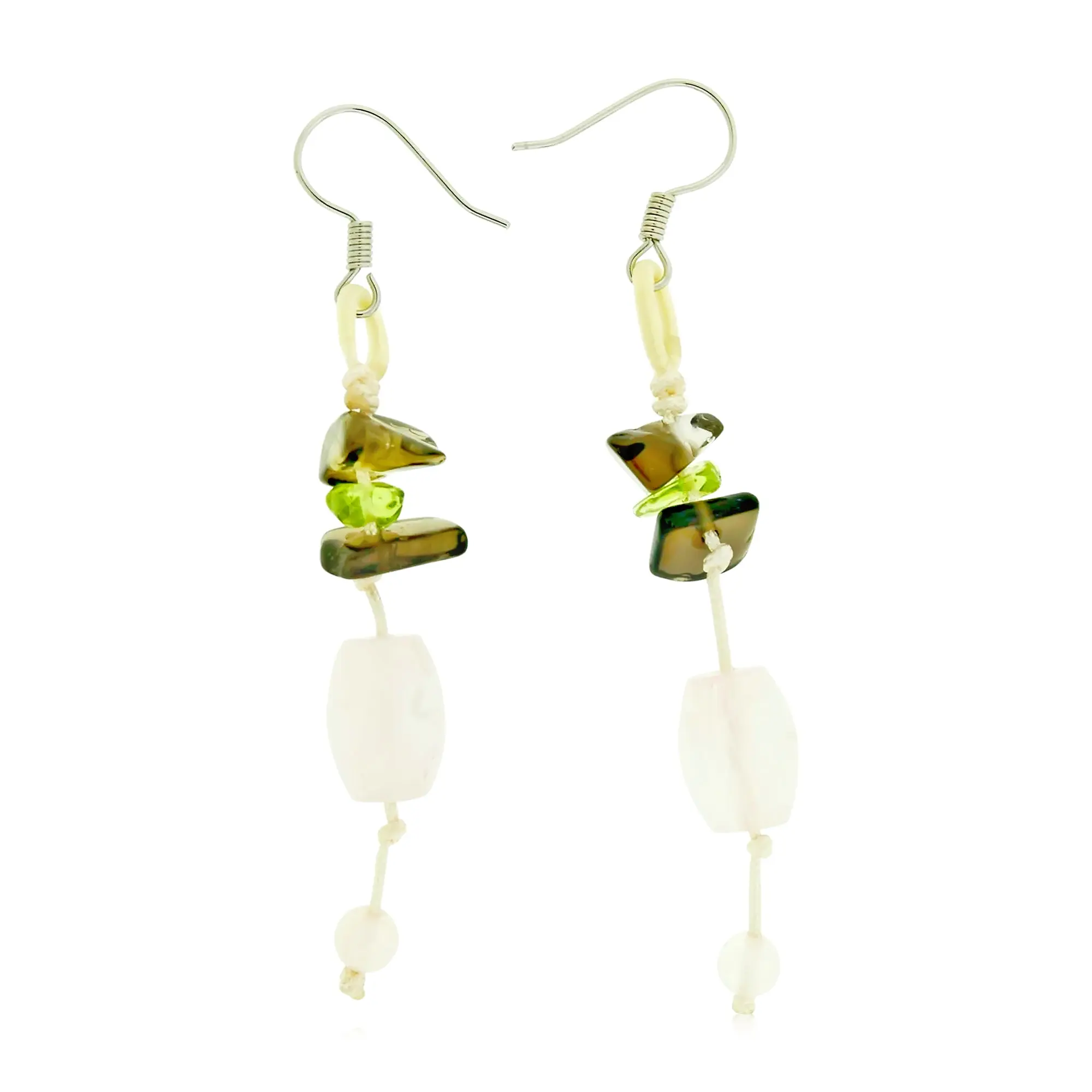 Spice Up Your Look with Peridot and Onyx Beads Gemstones Earrings