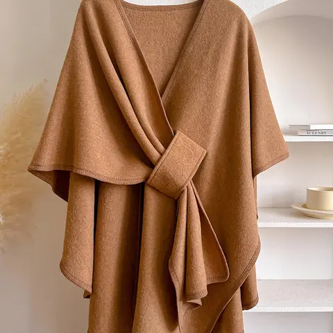 Women's Fall Winter Fashion Solid Color Shawl, Warm Comfortable Soft Scarf, Casual Multi-Functional Wrap, Perfect for Autumn & Winter Daily Wear, Fashion Neck Shawl
