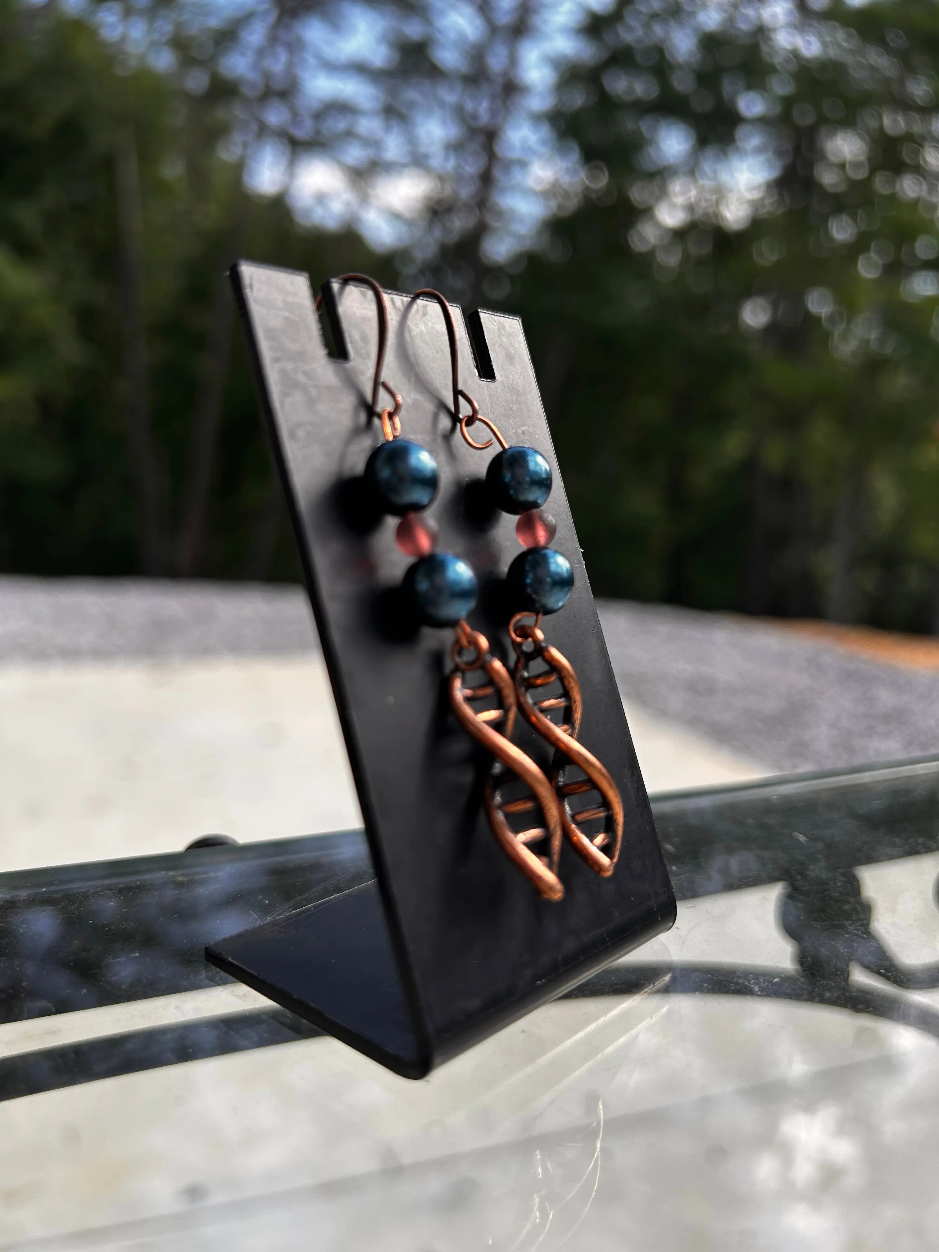 DNA Double Helix Charm Earrings