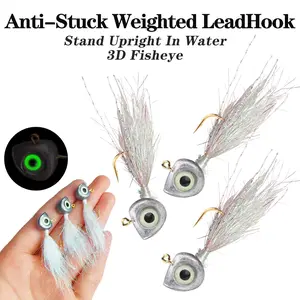 3g/5g/7g (5Pcs) Anti-Stuck Weighted LeadHook/3D Fisheye Artificial Crystal Flash Shrimp Fishing Jig Swimbaits For Trout Bass
