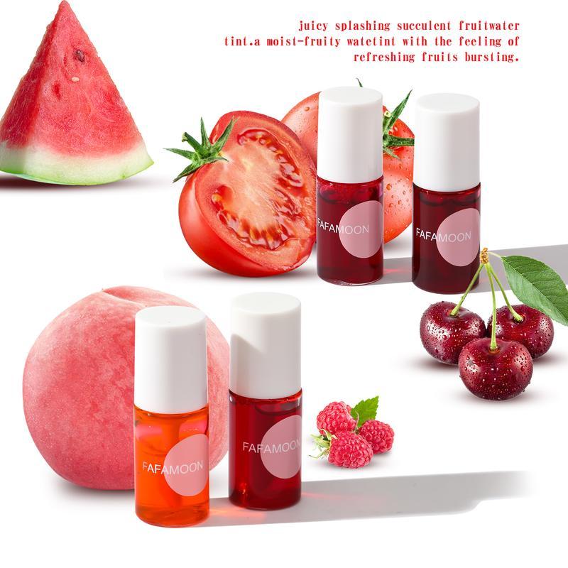 4PCS Lip Tint Stain Set, Mini Moisturizing Water Lipstick, Vivid Color Korean Lip Gloss, Long-Lasting Non-Stick Cup Multi-Use Lip and Cheek Tint