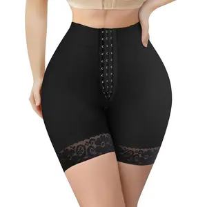 Women's High-Waisted Tummy Control Shapewear Shorts - Butt Lifting Slimming Panties with Triple Hook-and-Eye Closure for Custom Fit, Seamless Slimming Underwear Compression Womenswear Basic Black Minimalist