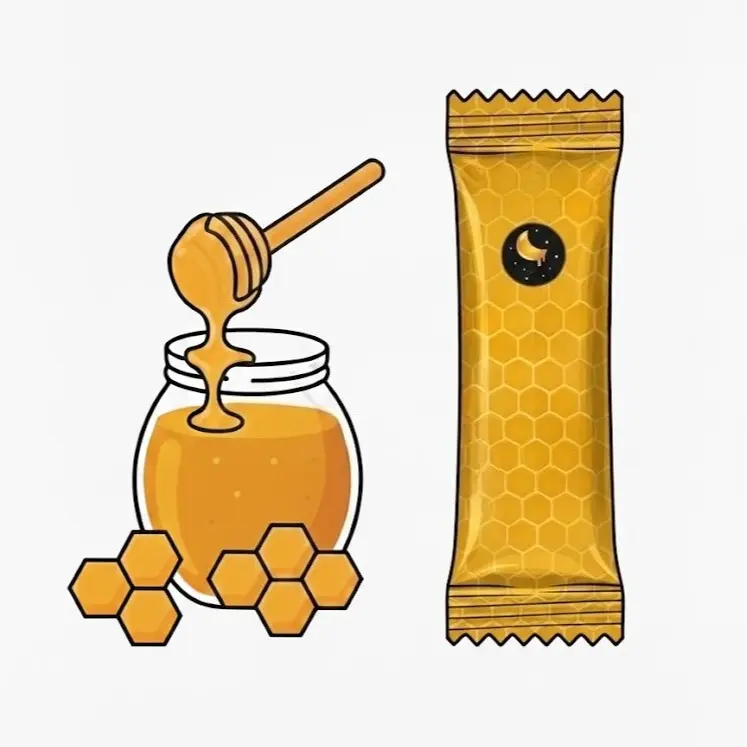 Premium Herbal Honey Pack, 24 Sachets 20g, 100% Halal Certified Natural Sweetener, Energy Support for Men and Women, Gold Box Gift for Tea and Daily Wellness