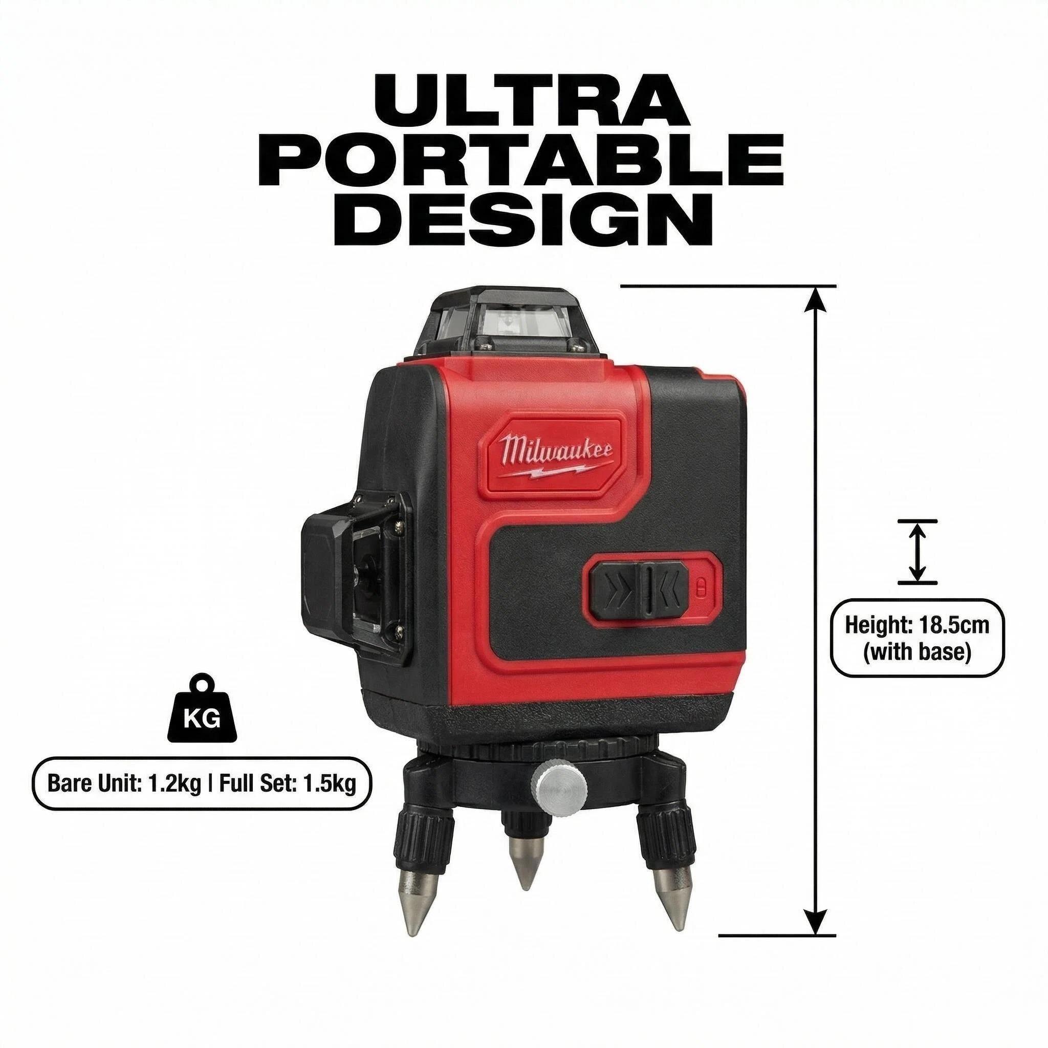 Milwaukee Laser Level 16 Lines Construction Tool 4 d green beam self leveling 360