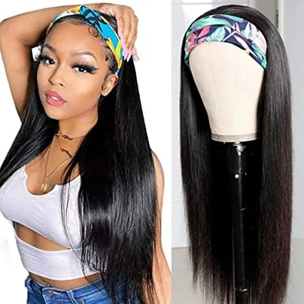Mylockme Hair Headband Wig Straight Human Hair Wigs For Women Silky Smooth Glueless Cheap Wig Fall Machine Made Non Lace Brazilian Remy Hair TikTokShopSpringGlowUp