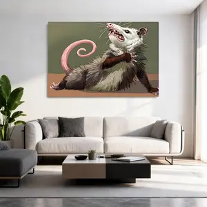 Opossum Funny Canvas Painting Oil Painting Wall Art Canvas Poster Decorative Painting Corridor Decoration Home Ornaments Photo posters Artistic Print, Western Wall Art Animal Design