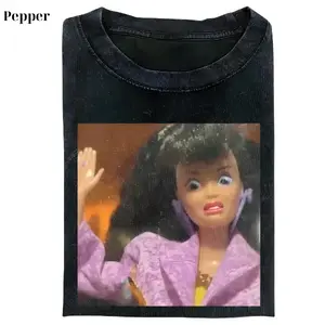 Barbie Shocked Reaction Tee, Disturbing Barbie Doll Faces Reaction Meme Shirt, Funny Barbiecore Reaction Face Parody, Internet Shock Meme Graphic Tee for Trendy Streetwear, Unisex Cotton Crewneck T-Shirt Menswear Womenswear Streetwear Top