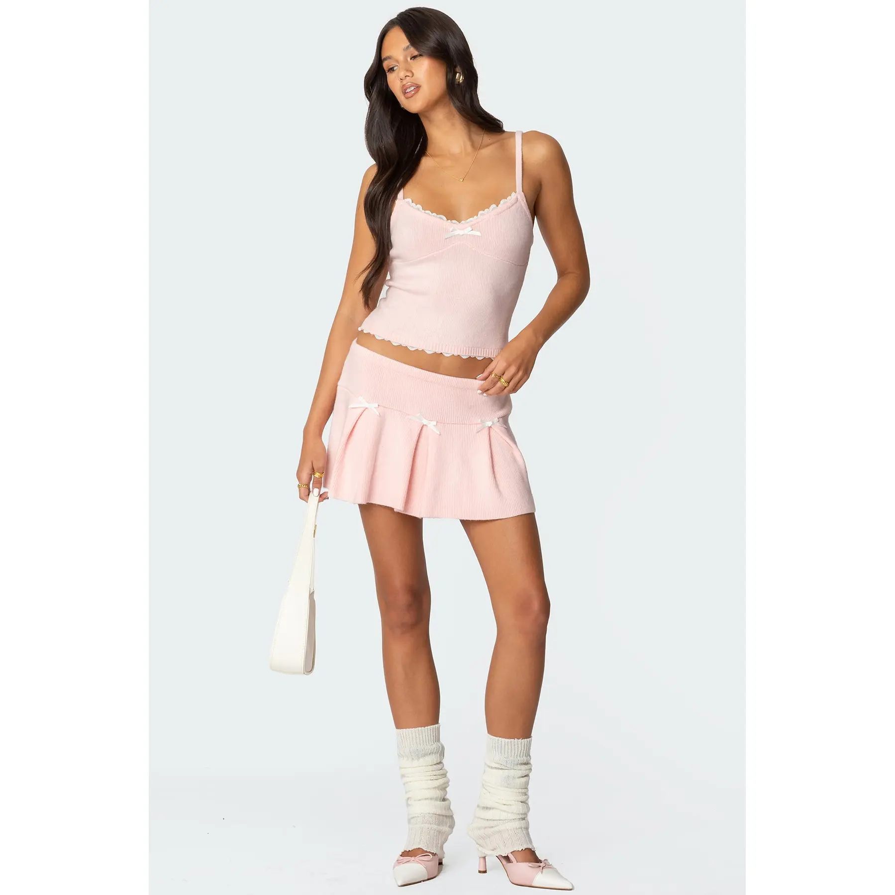 Easter Pleated Knit Mini Skirt Easter Pleated Knit Mini Skirt