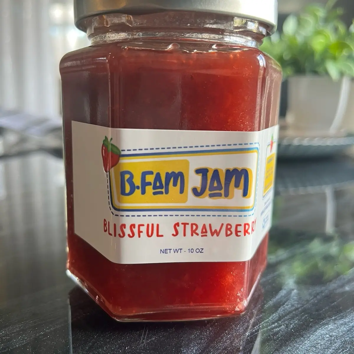 Blissful Strawberry 10ounce jar of BFam Jam