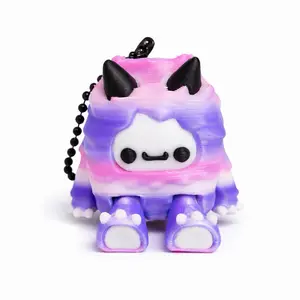 Cute Yeti Articulating Fidget Toy Keychain – 3D Printed Sensory Clicker, Anxiety Stress Relief Toy, Kawaii Desk Toy, Pocket Size Collectible