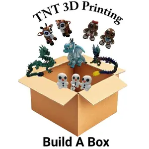 TNT 3D Live Build A Box - $20 to $200 Articulated Figures & 3D Printed Goodies for Home Décor DIY Ornaments Art Deco Style Plastic Figurines Decoration Items Set