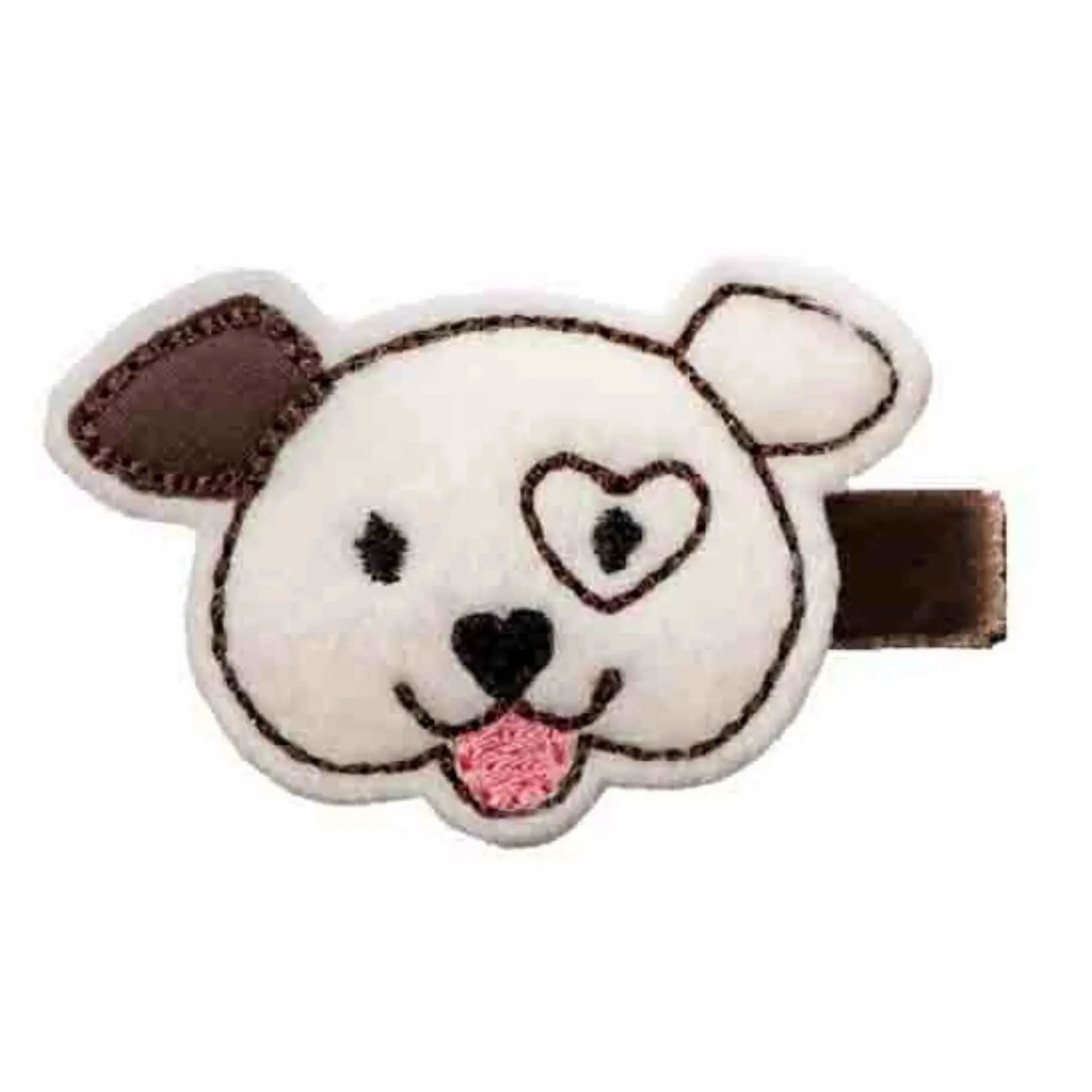 Sierra Puppy Dog Hair Clip  Dark Brown/Cream