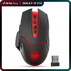 Redragon M690-1 Wireless Gaming Mouse, Computer Peripherals, 8 Buttons Including 2 Side Buttons, 2400 DPI with DPI Shifting, Ergonomic Design - Black