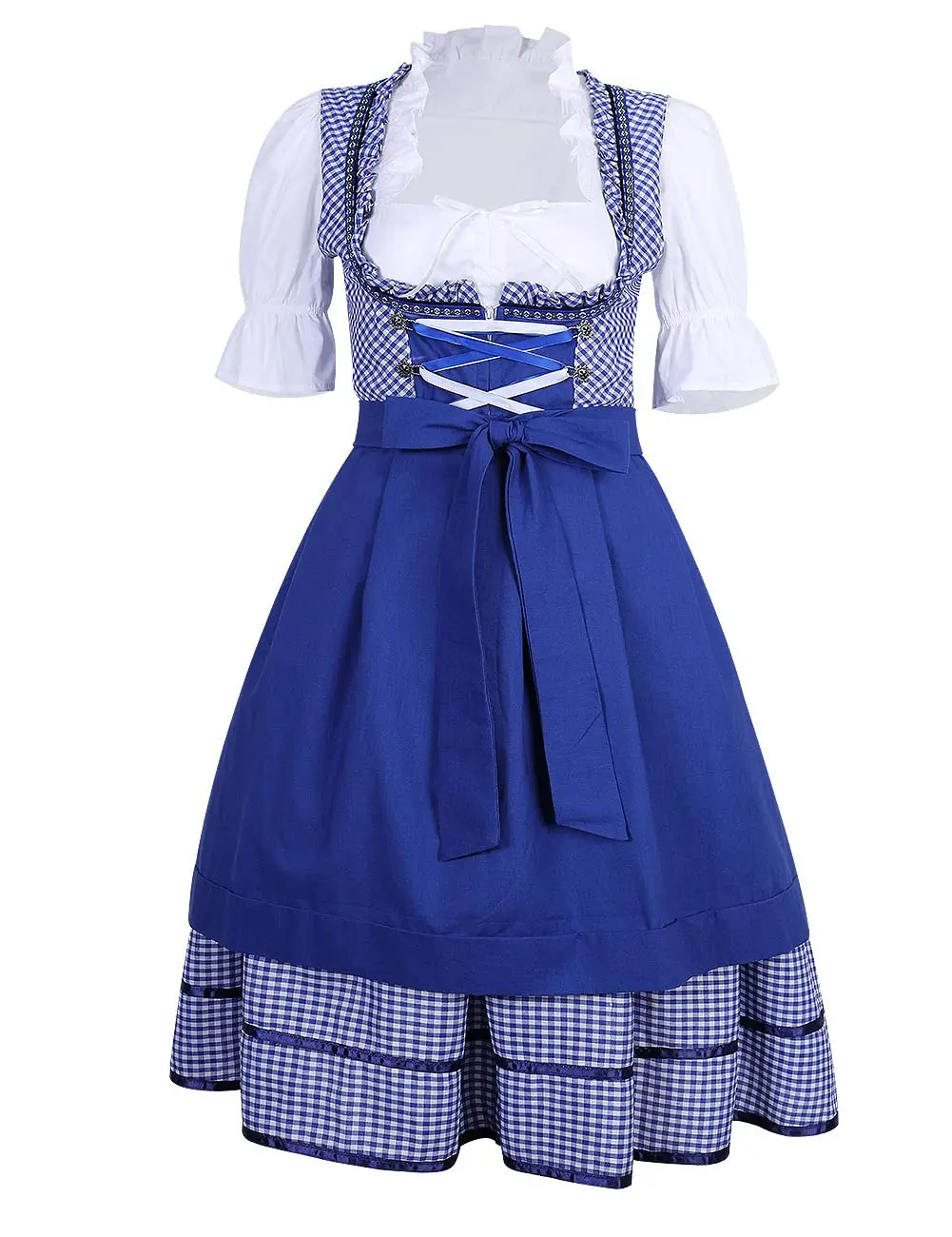GARVEE Women's Oktoberfest Dress German Dirndl for Bavarian Party Oktoberfest Carnival Halloween, New Blue, G