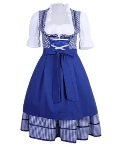 GARVEE Women's Oktoberfest Dress German Dirndl for Bavarian Party Oktoberfest Carnival Halloween, New Blue, XXG