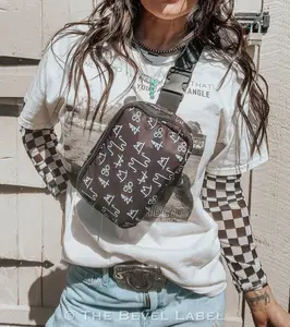 Black Branded Crossbody Bag