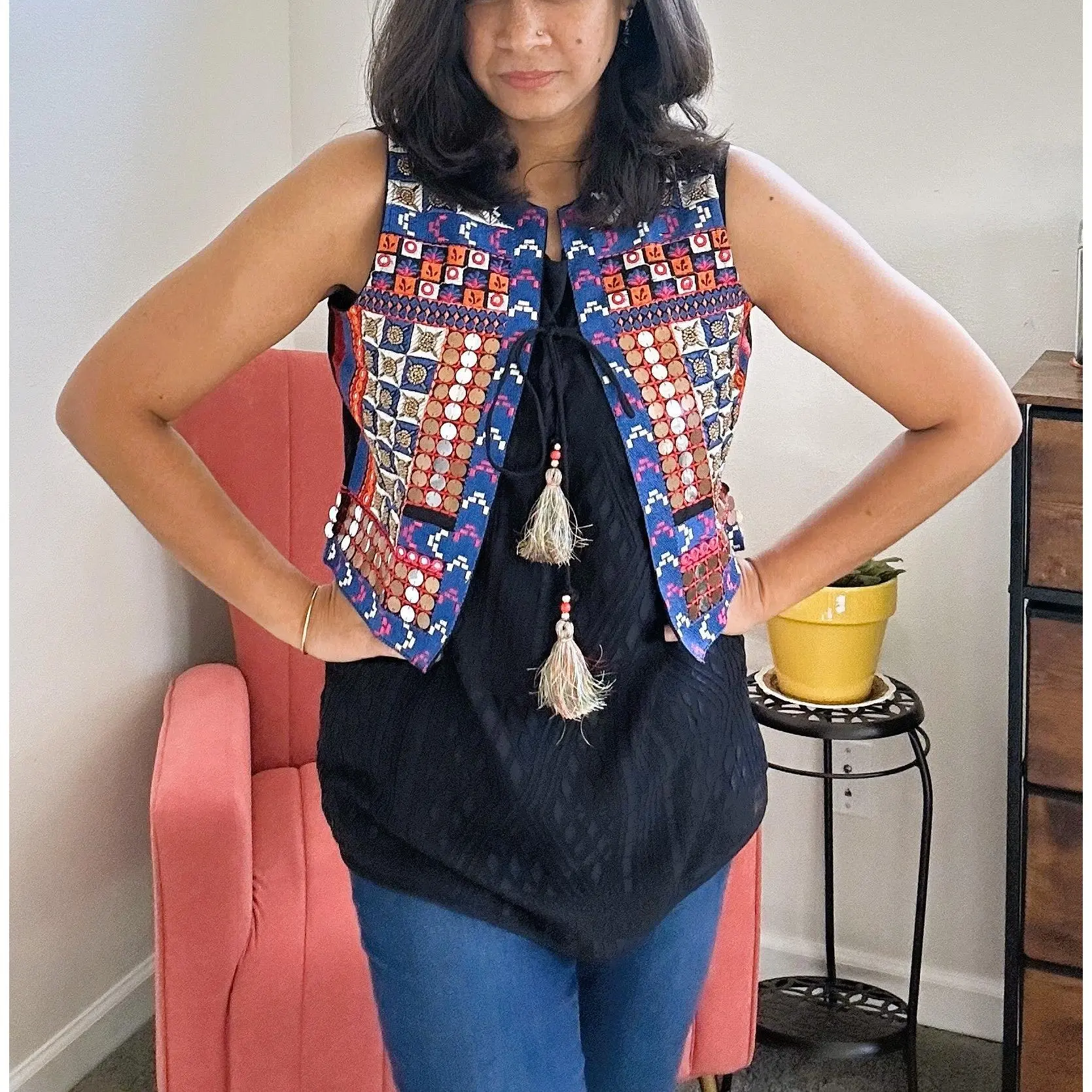 Multicolored Bohemian Kutch Cotton Waist Coat