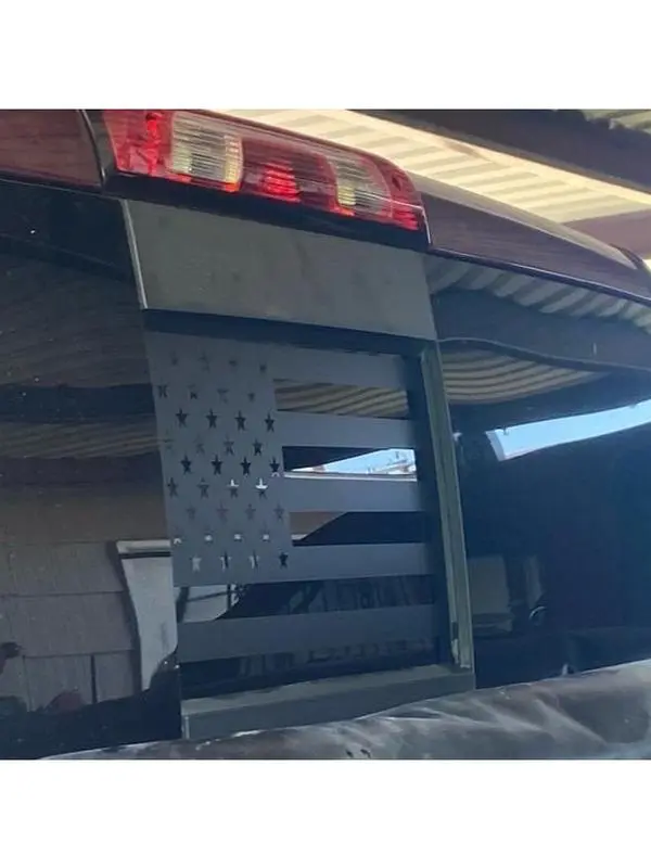 Gmc Sierra 1500/2500/3500 2019-2022 Rear Middle Window American Flag Decals Sticker Proudly Made in The US Weatherproof UV Resistant Durability Up to 5 Years