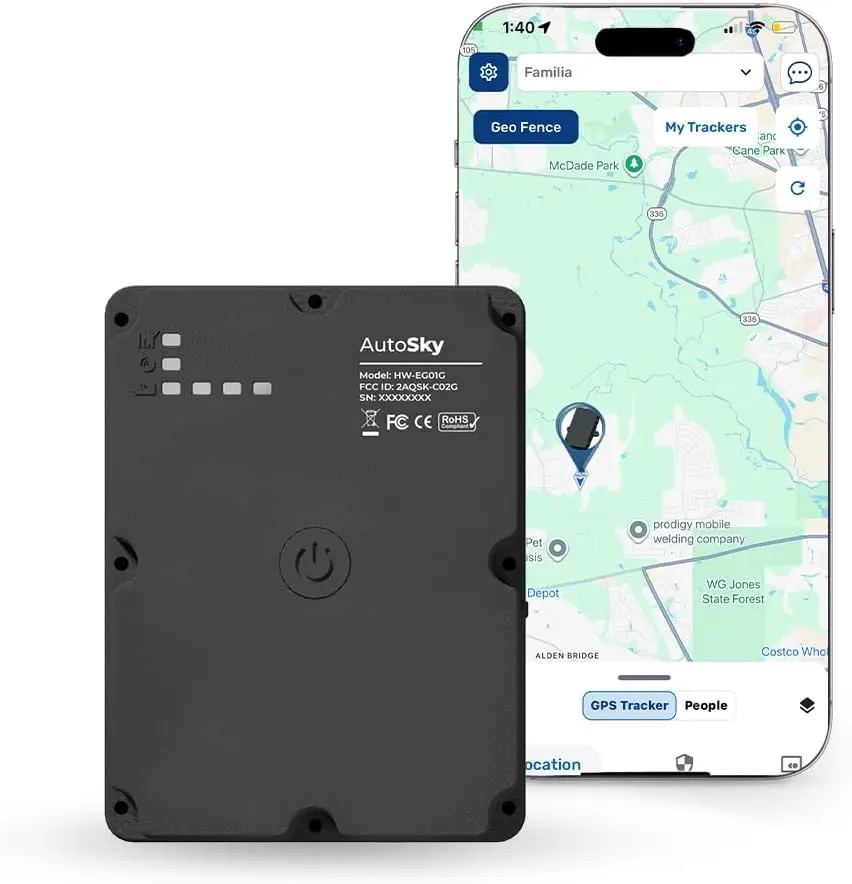 AutoSky 4G LTE Magnetic GPS Tracker - Durable Waterproof Metal Magnet Mount, Portable, Real-Time Monitoring, Lithium Ion Battery, Android Compatible, Manufacturer Warranty for Vehicle Asset Security, Manufacturer Warrenty