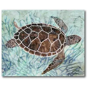 Courtside Market Sea Turtle Collage 1 16x20 Canvas Wall Art