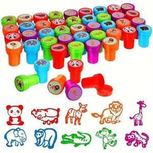 Self-Inking Stamps Set, DIY Drawing Album Decorations, Engineering Vehicle Rubber Seals, Cute Cartoon Patterns, Handmade Crafts, Crafting Kit