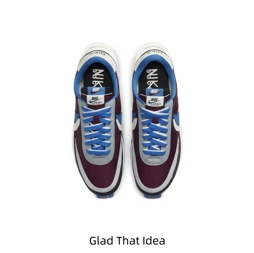 Maroon Bright Blue Black Cream Color Block Vintage Sneakers, Slim Profile Retro Trainers, Flexible Traction Outsoles For Urban Daily Walking