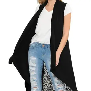 Lace-Lined Long Vest Cardigan Soft Layers for Everyday Style Winter Wearable with Lace Detailing & Long Length Versatile Styling