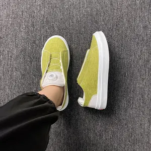 Unisex Large-Size Matcha Green Knob Fast-Lacing Low-Top Sports Shoes - Wide-Toe Linen Breathable Athletic Training Footwear with Rubber Sole, Casual Walking Shoes