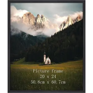 20x24 Poster Picture Frame Black, Textured Aluminum Frame 24x20 for Wall Display, Single