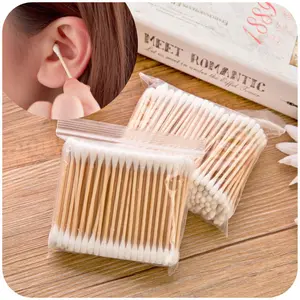 100/300pcs Disposable Swab Brush, Ultra-Small Lint Free Swab Brush, Micro Wood Makeup Brushes, Micro Wood Handle, Eyelash Extension Glue Removing Tools, Glue Removal, Cotton Swabs, Glue Remover