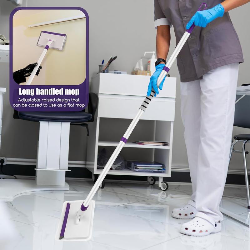 Baseboard Cleaner Tool with Handle, 60" Extendable Long Handle Baseboard Cleaner with 5  Pads for Baseboards Cleaning, Ceiling, Wall, Floor, Bathroom Kitchen