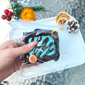 Taba Squishy Chocolate Sea Salt Toast – Realistic Bread Look – One-Layer Kawaii Food Toy