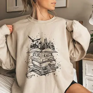 Books Lover Sweatshirt, Vintage Wizard Sweatshirt, Magic World Shirt, Wizard World Shirt, HP Fan Gift