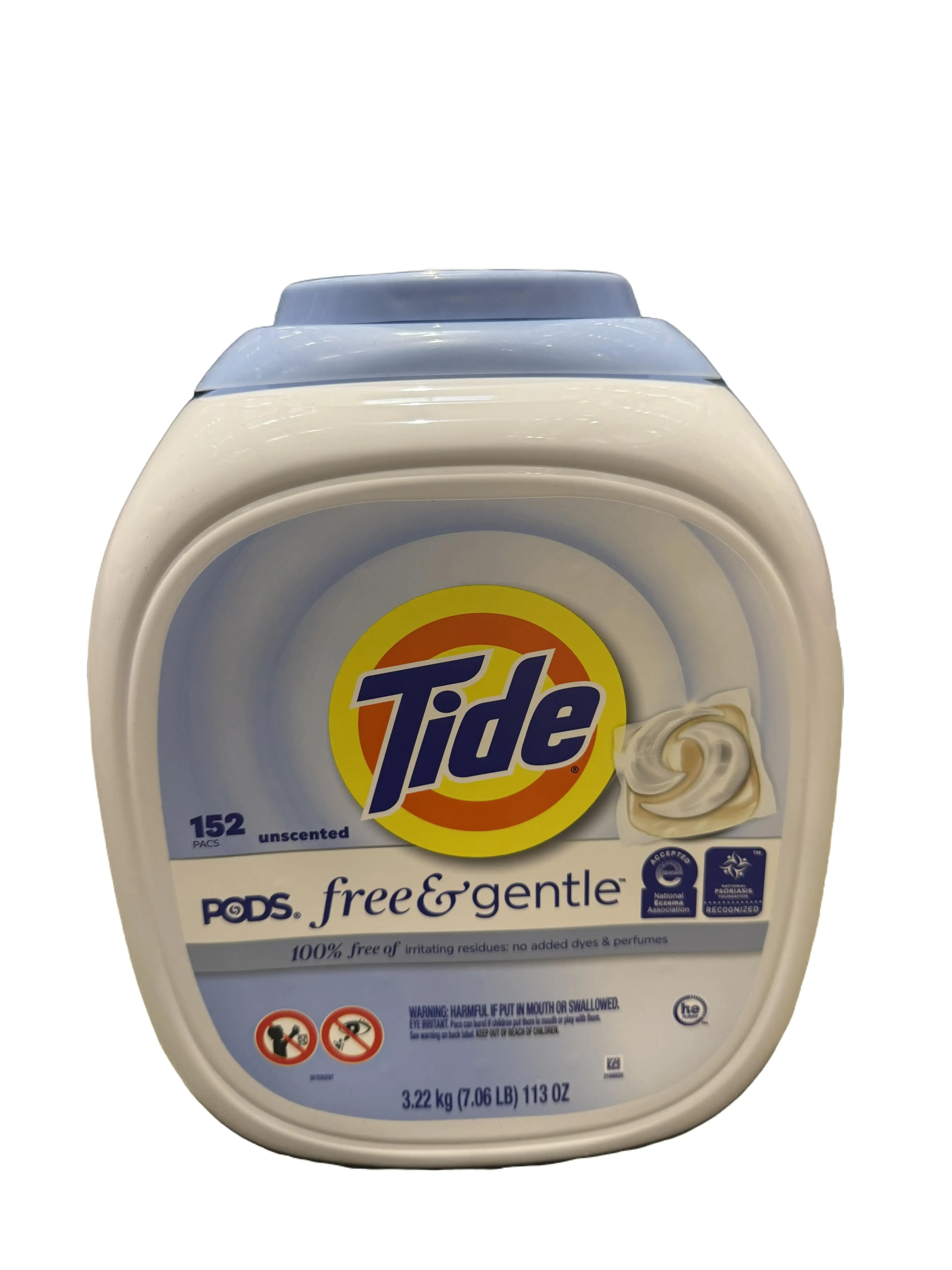 Tide PODS Laundry Detergent, Free & Gentle, HE Compatible, Unscented, 152 Count