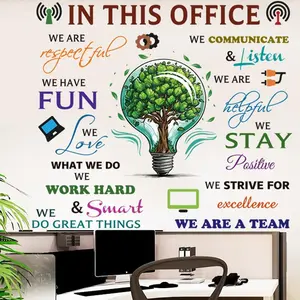 Office Inspirational Wall Decals - Positive Sayings Peel Stick Stickers, Colorful Motivational Lettering Teamwork Decorations, Company Art for Office Home Decor