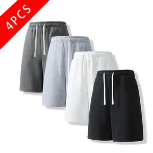 4-Pack Men’s Summer Casual Athletic Shorts, Loose Straight Cut, Comfortable & Breathable, Simple & Versatile