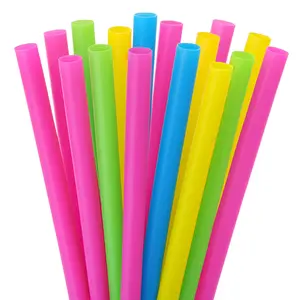 [40 pcs] Boba Straws - Individually Wrapped - Mixed Color (0.39" x 9")