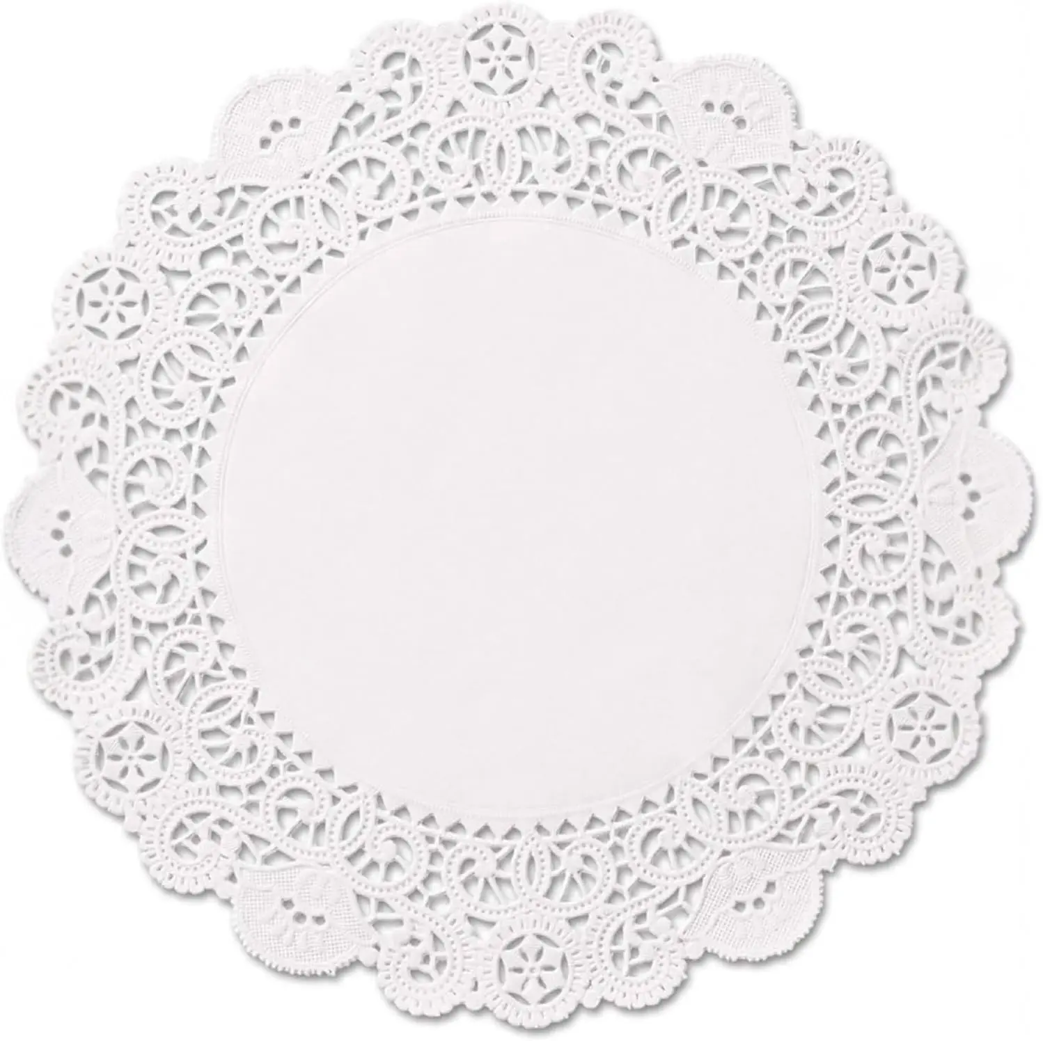 8 inch White Paper Lace Doilies Pack of 100, Disposable for Cakes, Serving Trays, Crafts and Table Displays