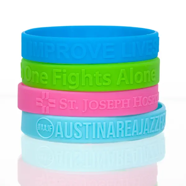 Personalized 1/2" Embossed Silicone Wristbands