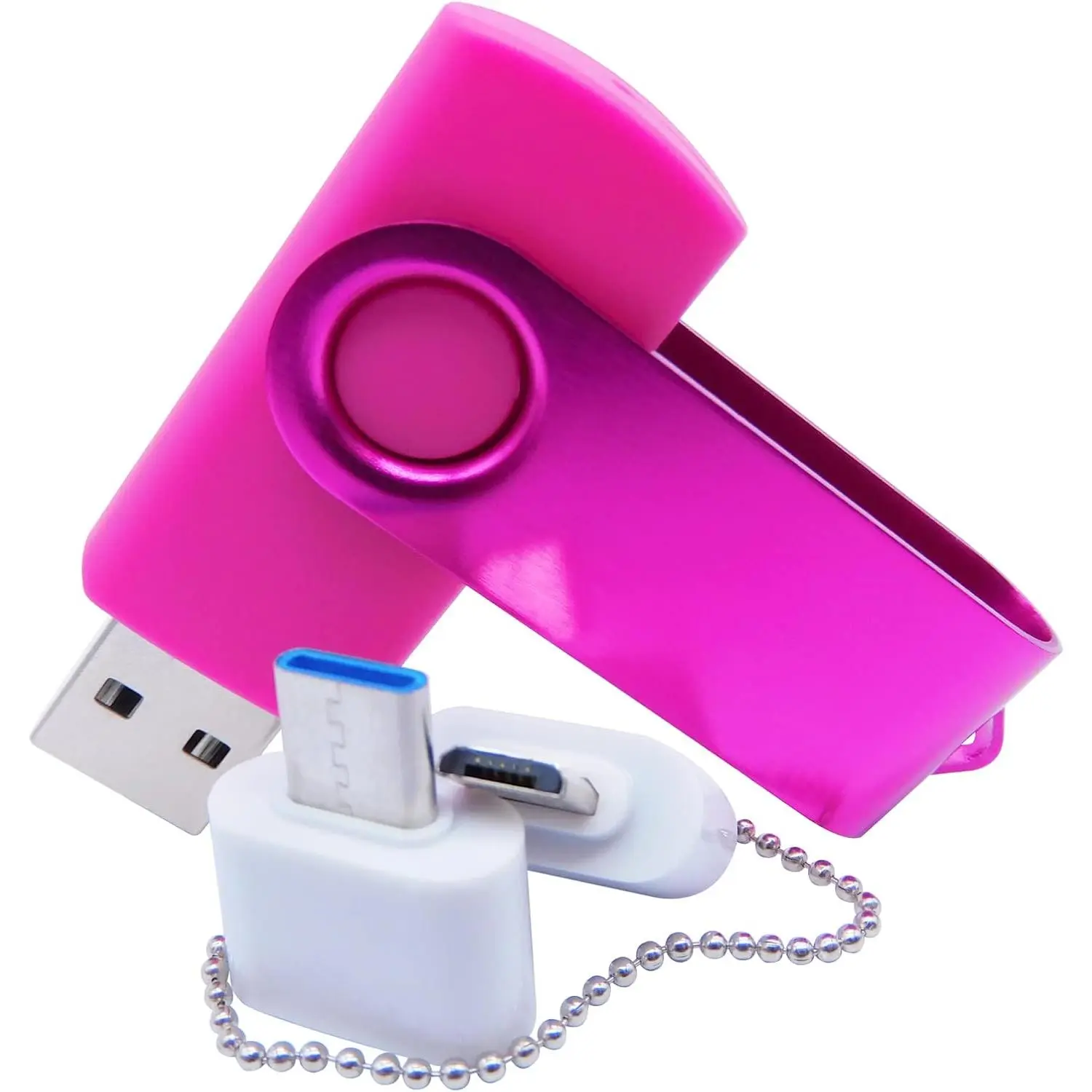 128MB Mini Capacity USB Flash Drives Thumb Drive Memory Sticks with OTG & Type-C/USB C Adaptor ()