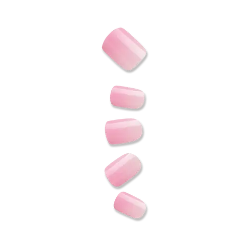 Impress Color No Glue Fake Press On Nails - Fairy Breath | Solid, Pink, Short, Squoval, Manicure