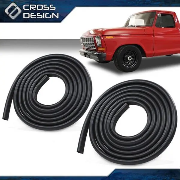 CROSSDESIGN Rubber Door Seals Weatherstrip Pair Set, Automotive Interior Accessories, Compatible with 73-79 Ford F100, F150, F250 Trucks